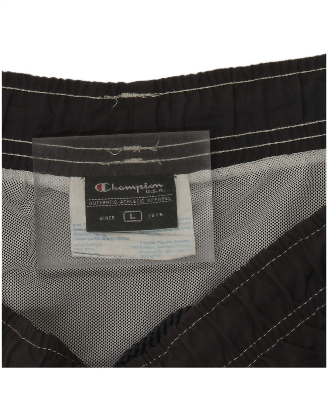 Champion Mens Swimming Shorts Large Grey Polyamide