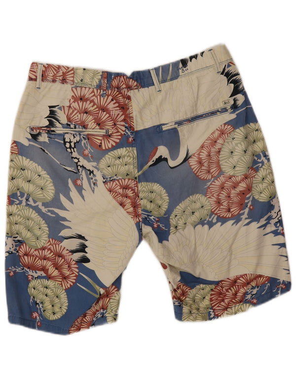 Scotch & Soda Mens Graphic Chino Shorts W29 Small Blue Cotton