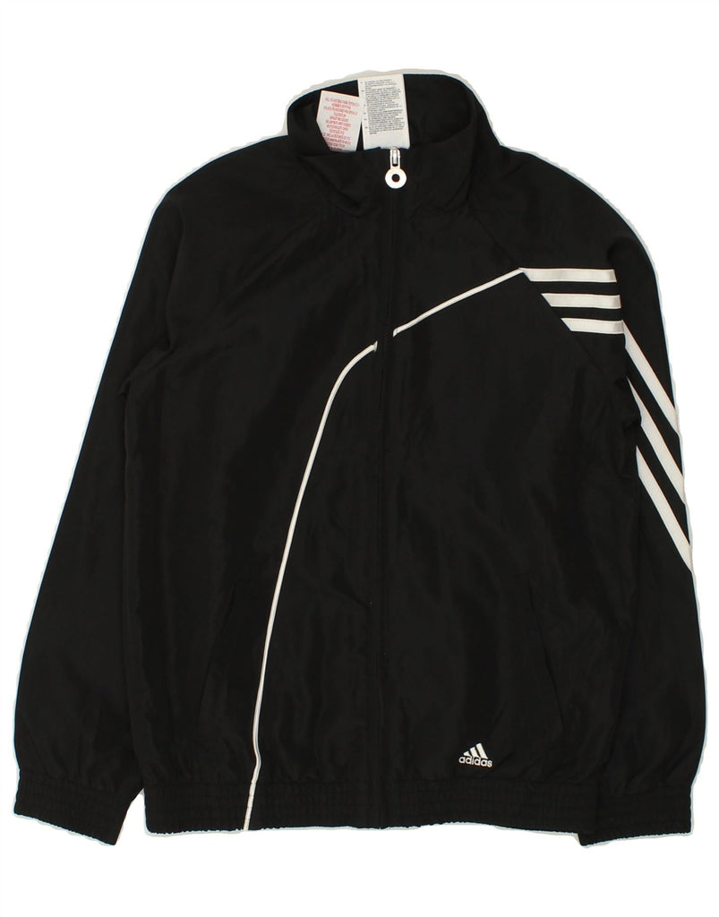 ADIDAS Boys Tracksuit Top Jacket 9-10 Years Black Polyester | Vintage Adidas | Thrift | Second-Hand Adidas | Used Clothing | Messina Hembry 