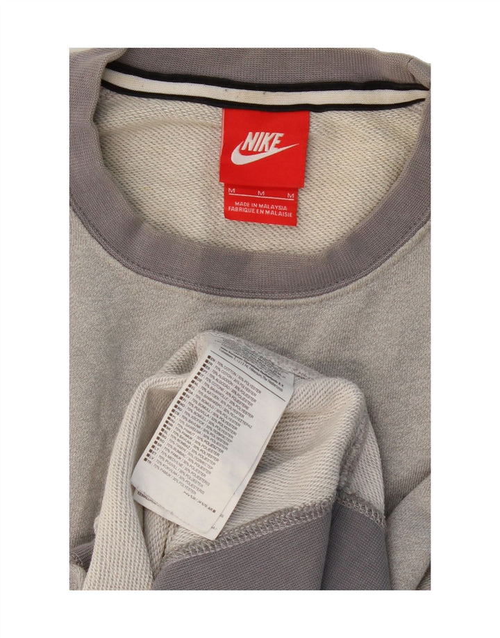 NIKE Mens Sweatshirt Jumper Medium Grey Colourblock Cotton Vintage Nike and Second-Hand Nike from Messina Hembry 