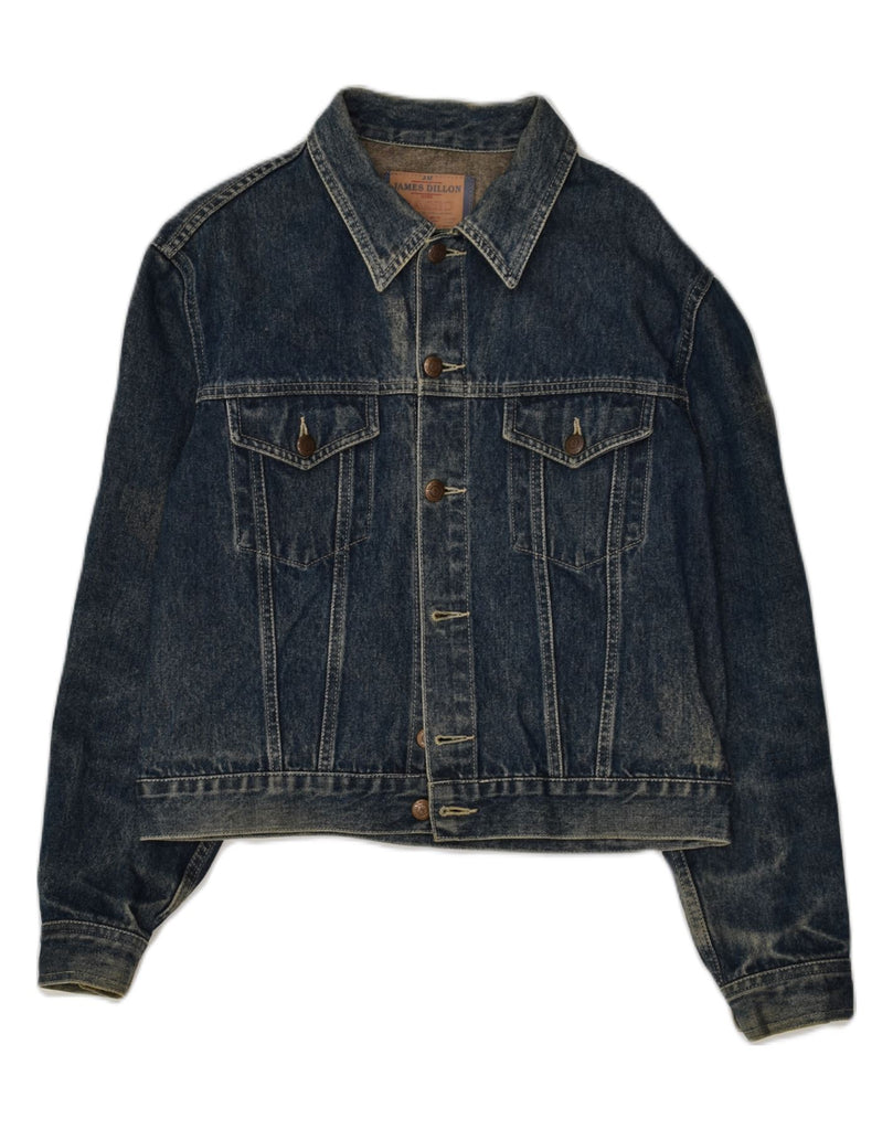 JAMES DILLON Mens Denim Jacket UK 38 Medium Navy Blue Cotton | Vintage James Dillon | Thrift | Second-Hand James Dillon | Used Clothing | Messina Hembry 