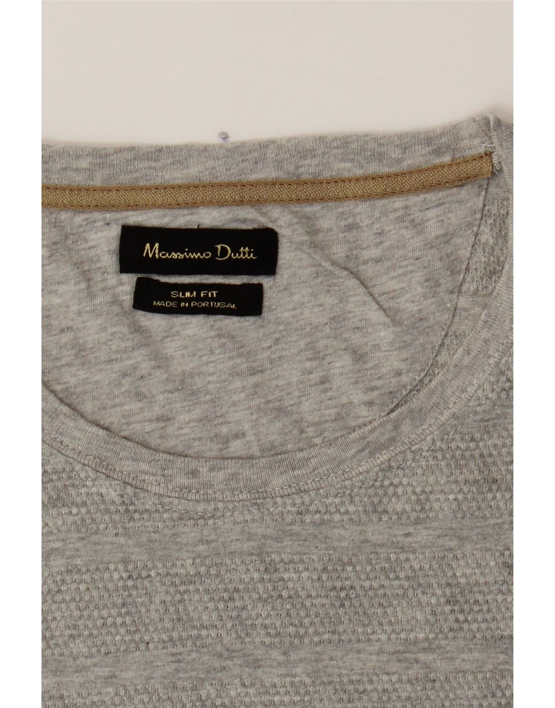 MASSIMO DUTTI Mens Slim Fit T-Shirt Top XL Grey Cotton Vintage Massimo Dutti and Second-Hand Massimo Dutti from Messina Hembry 