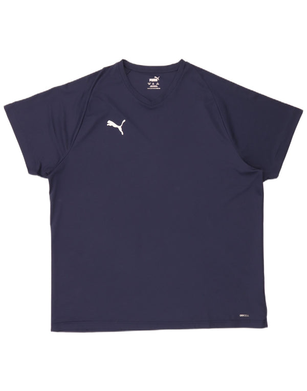 Puma Mens T-Shirt Top 3XL Navy Blue Polyester