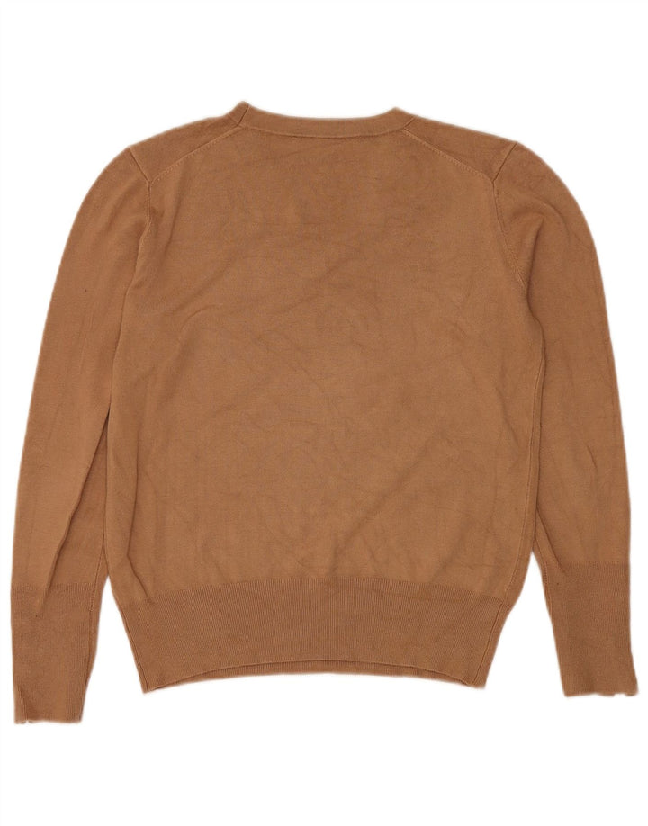 Zara Womens Crew Neck Jumper Sweater UK 14 Medium Brown