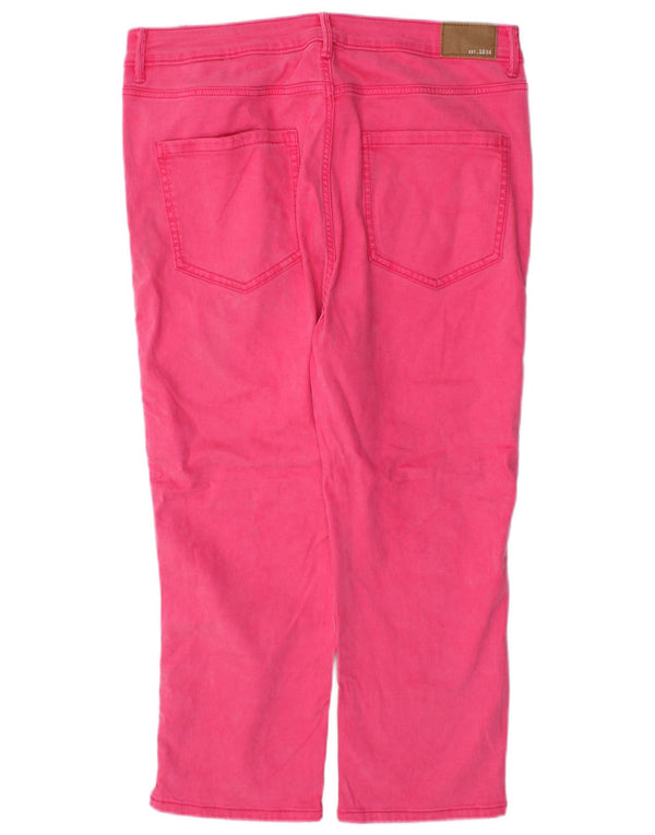 Marks & Spencer Womens Capri Skinny Jeans UK 16 Large W32 L21 Pink Lyocell