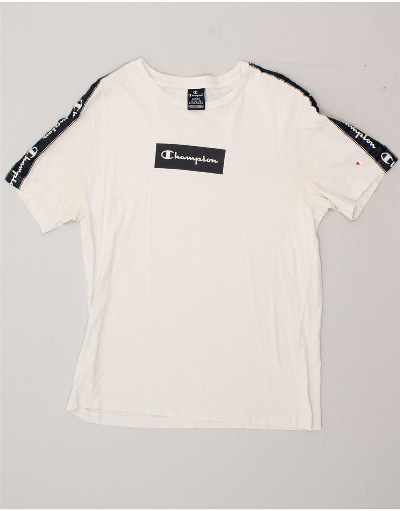 CHAMPION Mens T-Shirt Top Large White Cotton Vintage Champion and Second-Hand Champion from Messina Hembry 