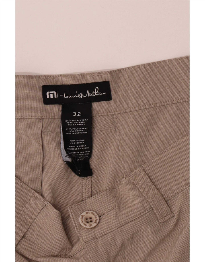 Travis Mathew Mens Regular Fit Chino Shorts W32 Medium Beige Polyester
