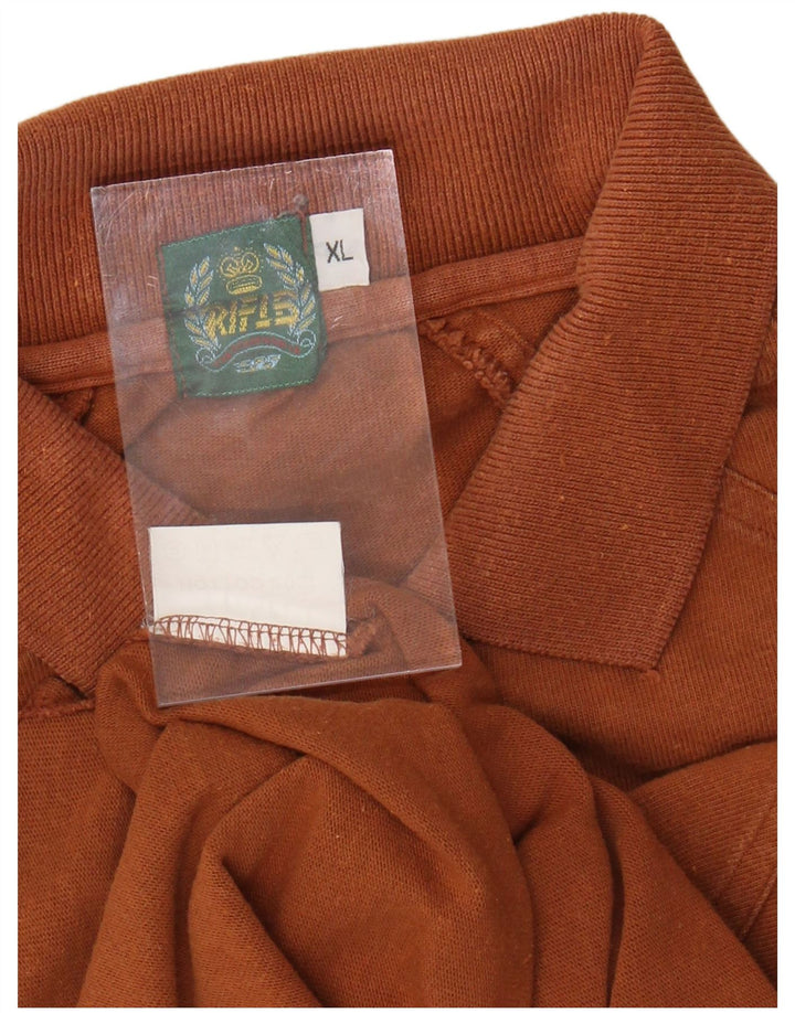 RIFLE Mens Polo Shirt XL Brown Cotton