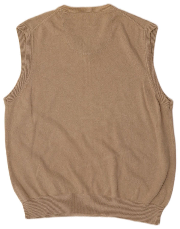 Marks & Spencer Mens Blue Harbour Vest Tank Top Large Beige Cotton