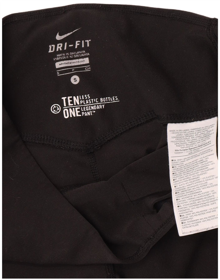Nike Womens Dri Fit Capri Tracksuit Trousers UK 8 Small  Black Polyester