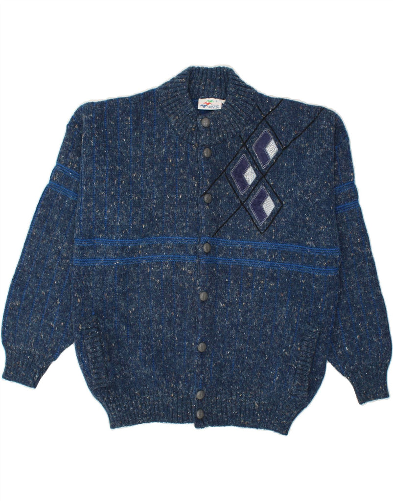 VINTAGE Mens Cardigan Sweater IT 50 Medium Navy Blue Flecked Wool | Vintage Vintage | Thrift | Second-Hand Vintage | Used Clothing | Messina Hembry 