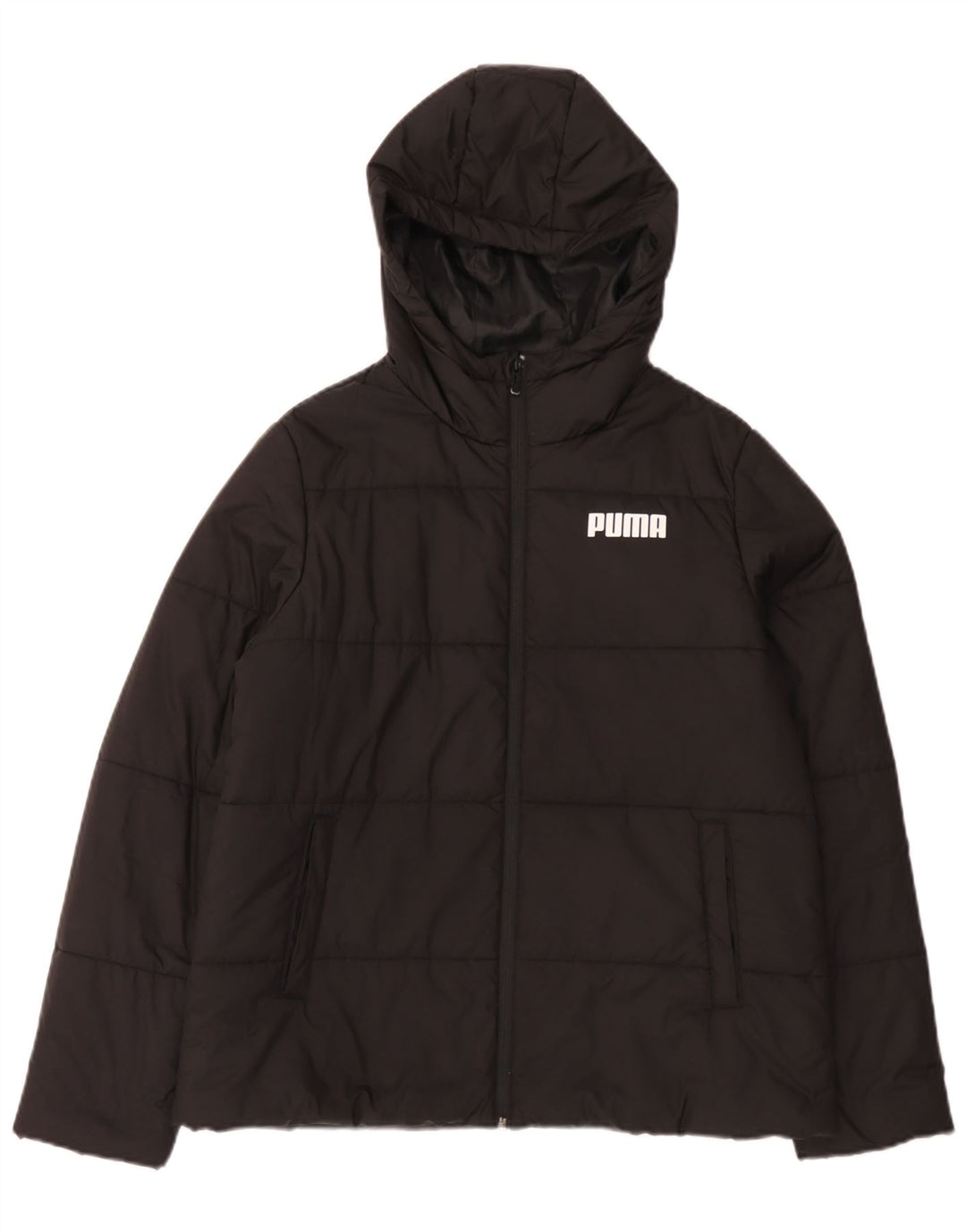 Puma Womens Hooded Padded Jacket UK 16 Large Black Polyester