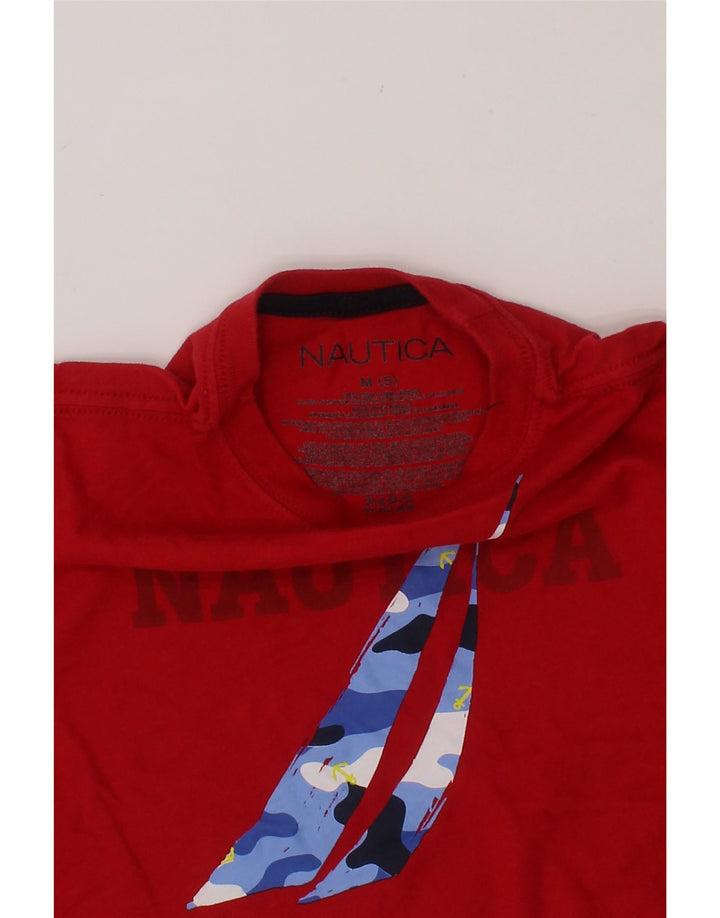 NAUTICA Boys Graphic T-Shirt Top 4-5 Years Medium Red Cotton Vintage Nautica and Second-Hand Nautica from Messina Hembry 