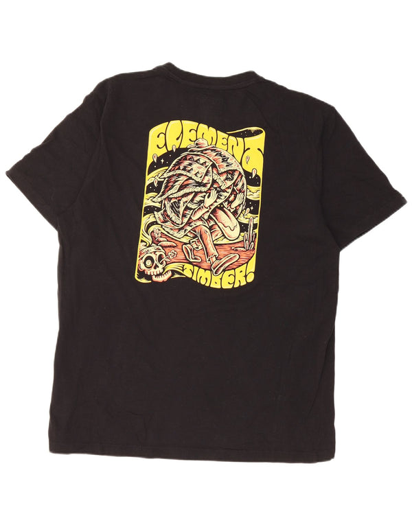 Element Mens Regular Fit Graphic T-Shirt Top Medium Black Cotton