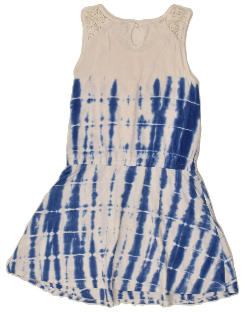 DESIGUAL Girls Graphic A-Line Dress 9-10 Years Blue Tie Dye Cotton | Vintage Desigual | Thrift | Second-Hand Desigual | Used Clothing | Messina Hembry 