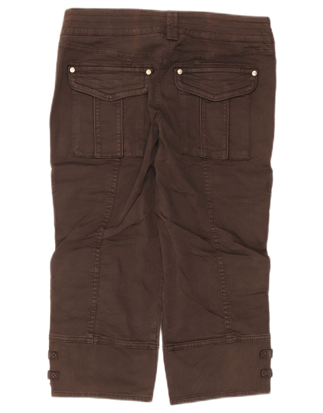 Trussardi Womens Cargo Capri Trousers IT 42 Medium W30 L19 Brown Cotton