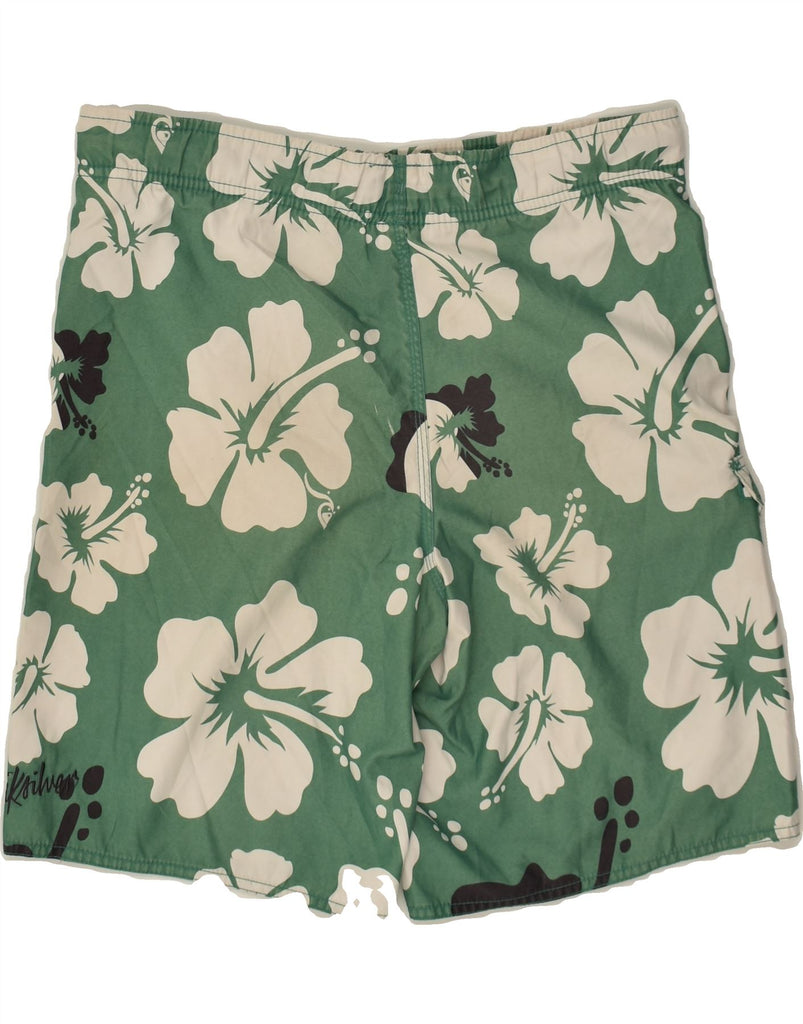 QUIKSILVER Boys Graphic Swimming Shorts 13-14 Years Green Floral | Vintage Quiksilver | Thrift | Second-Hand Quiksilver | Used Clothing | Messina Hembry 