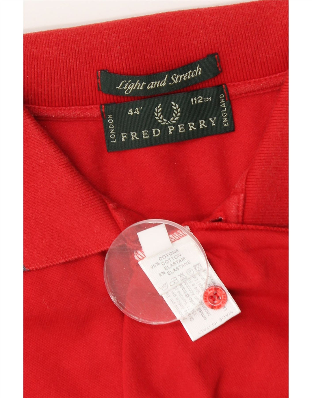 Fred Perry Mens Light and Stretch Polo Shirt Medium Red Cotton