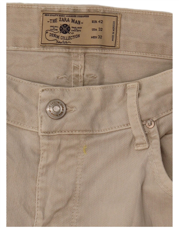 Zara Mens Casual Shorts EU 42 Large W32  Beige