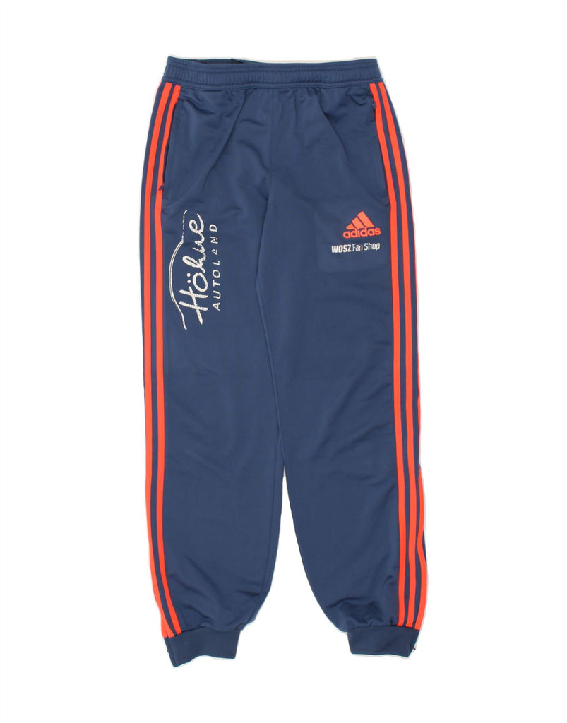 ADIDAS Boys Graphic Tracksuit Trousers Joggers 13-14 Years Blue Polyester | Vintage Adidas | Thrift | Second-Hand Adidas | Used Clothing | Messina Hembry 