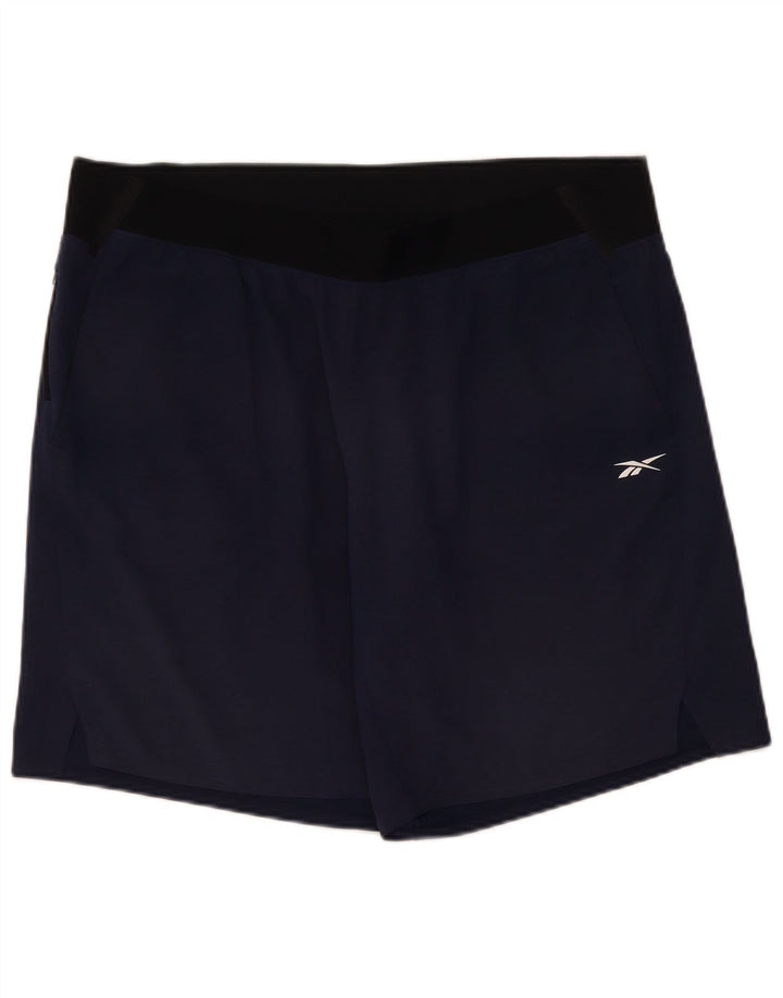 Reebok Mens Sport Shorts XL  Navy Blue Colourblock Polyester