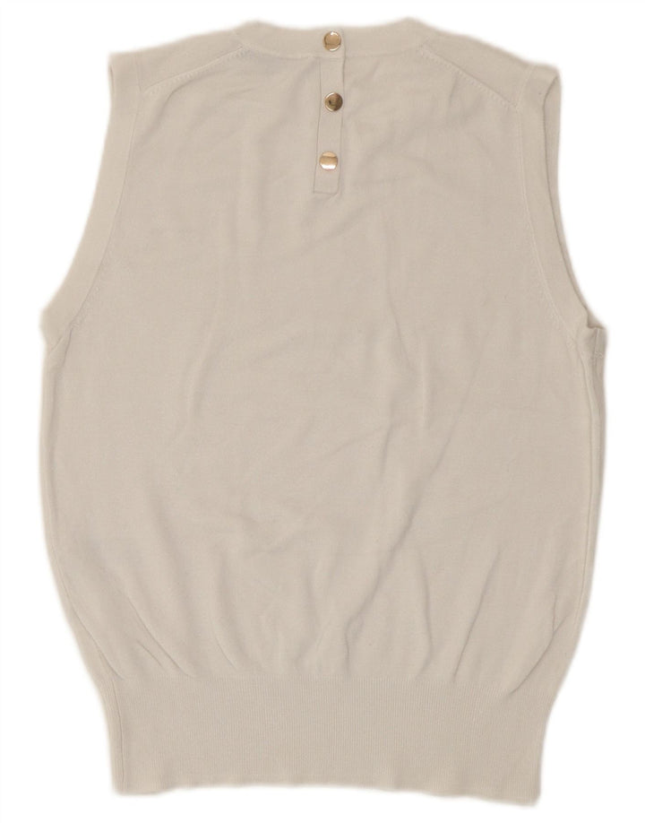 Zara Womens Crop Vest Tank Top UK 8 Small White Viscose