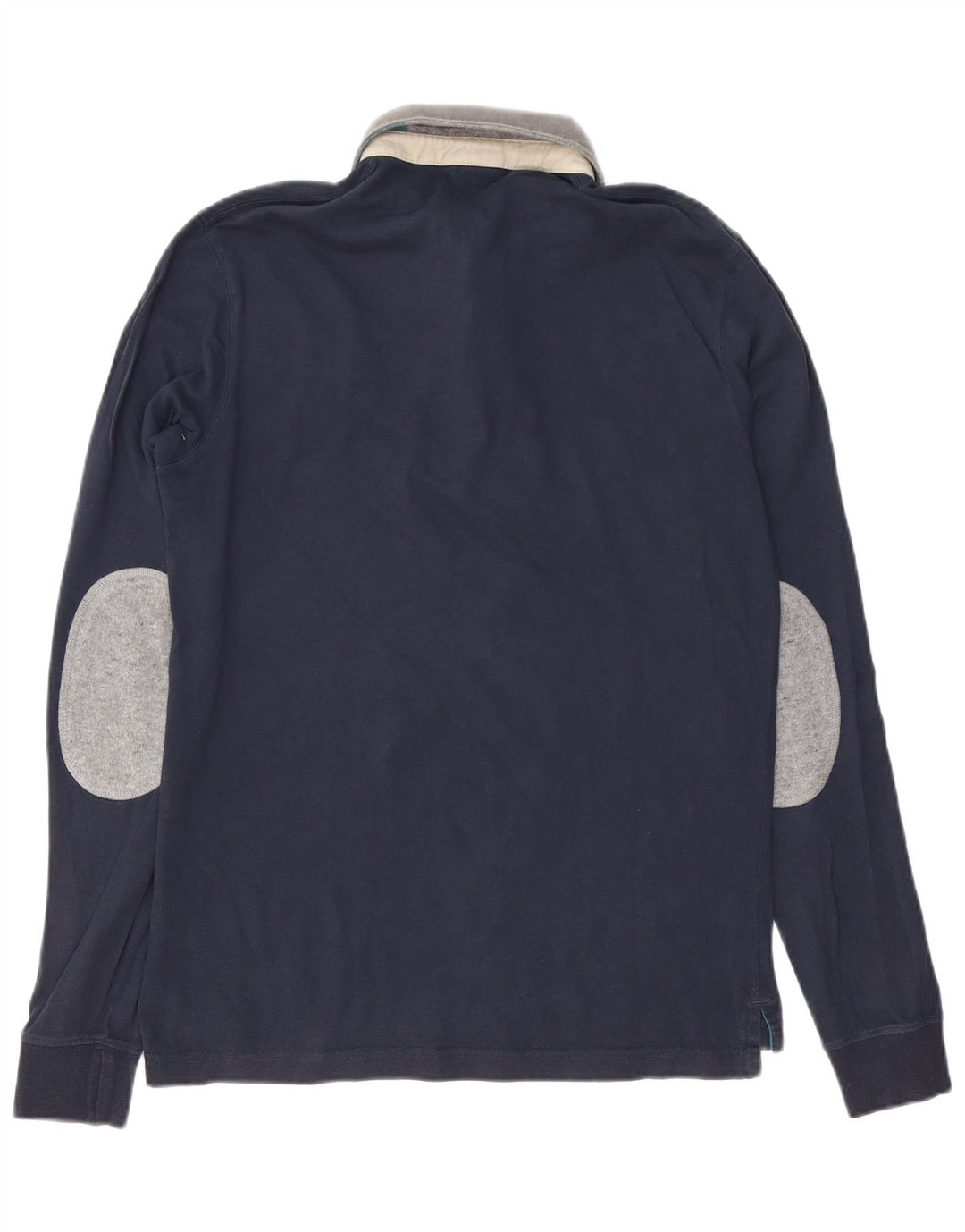 Fred Mello Mens Graphic Long Sleeve Rugby Polo Shirt Medium Navy Blue