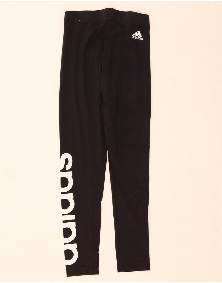 ADIDAS Womens Graphic Leggings UK 4 XS Black Vintage Adidas and Second-Hand Adidas from Messina Hembry 