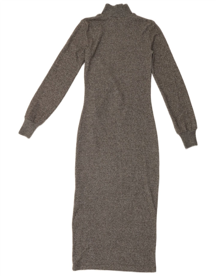 Zara Womens Long Sleeve Maxi Dress UK 8 Small Grey