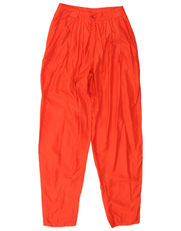 Vintage Womens Tapered Cargo Trousers IT 40 Small W26 L32 Red Silk