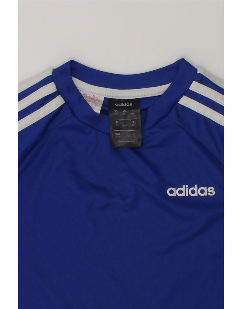 ADIDAS Boys T-Shirt Top 7-8 Years Blue Polyester | Vintage Adidas | Thrift | Second-Hand Adidas | Used Clothing | Messina Hembry 