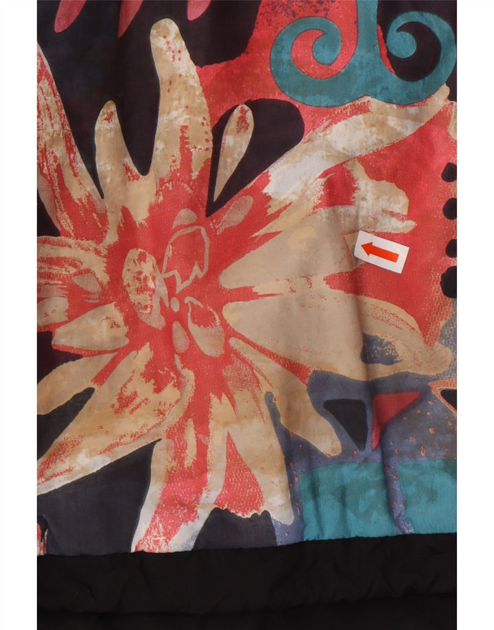 MAIER Mens Oversized Pullover Windbreaker Jacket UK 6 XS Black Floral