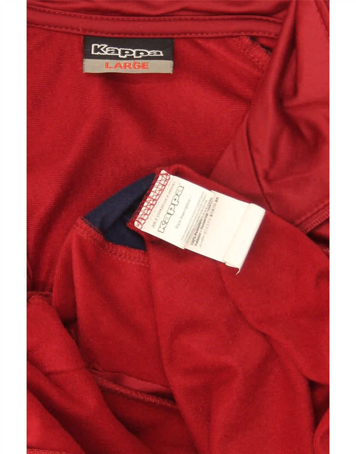 Kappa Mens Graphic Tracksuit Top Jacket Large Red Colourblock Polyester