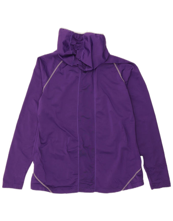 Mountain Warehouse Mens Hooded Zip Neck Top Long Sleeve Medium Purple