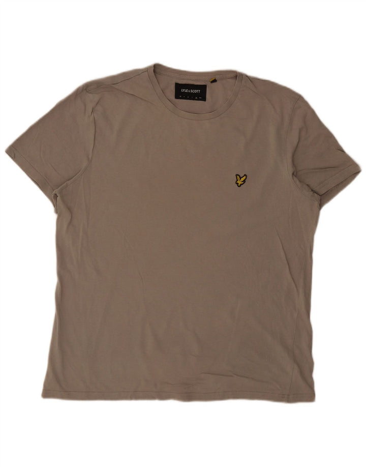 LYLE & SCOTT Mens T-Shirt Top XL Beige Cotton