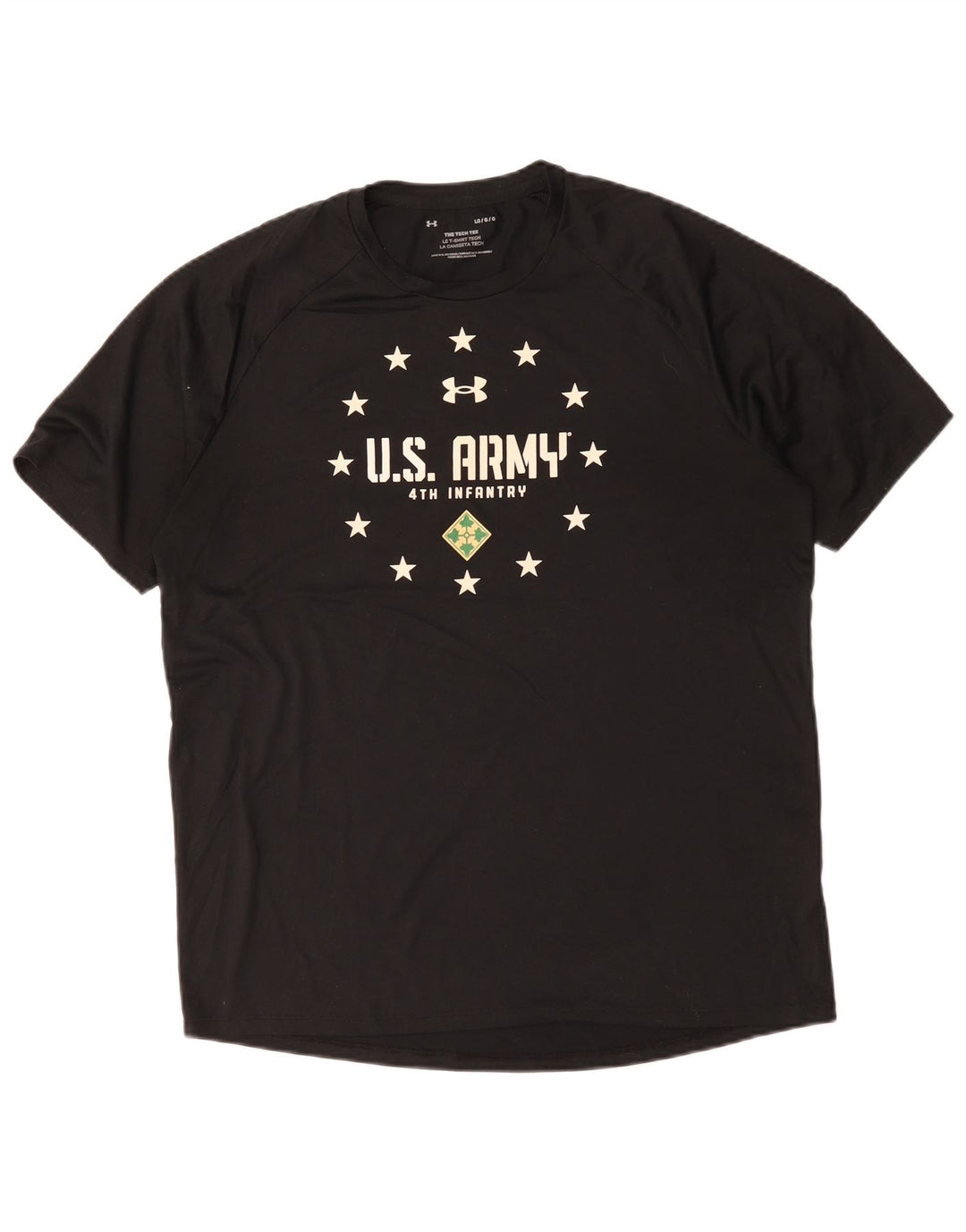 Under Armour Mens U.S. Army Graphic T-Shirt Top Large Black