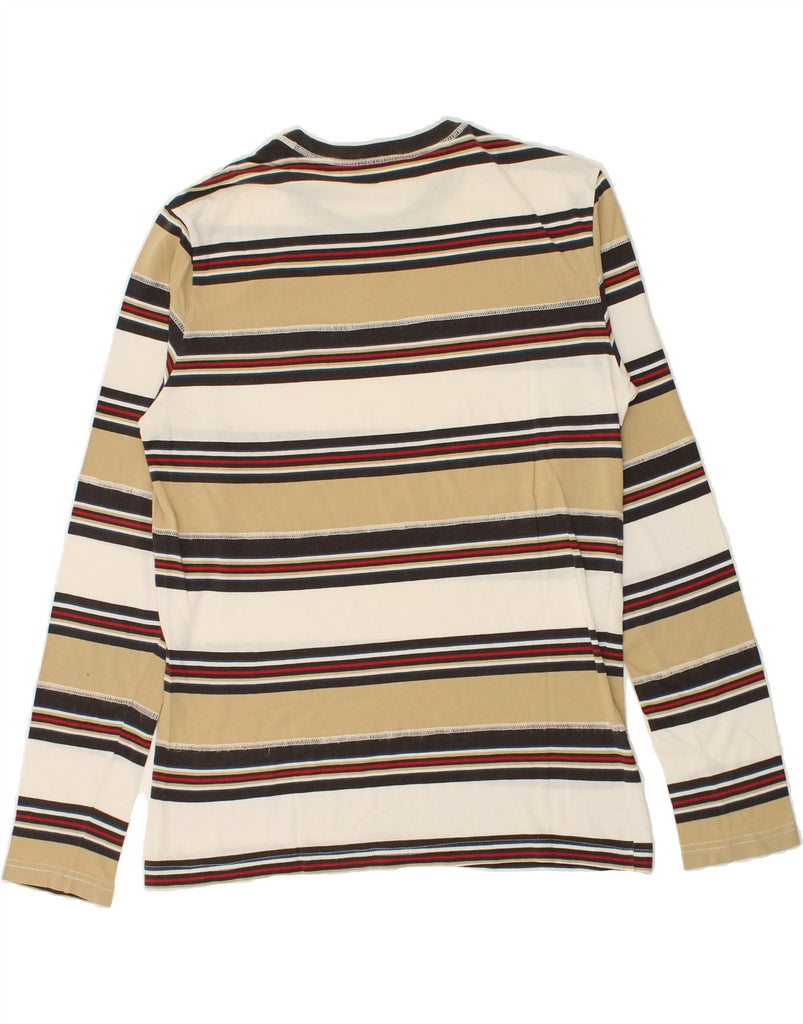 GAS Mens Top Long Sleeve Medium Beige Striped | Vintage Gas | Thrift | Second-Hand Gas | Used Clothing | Messina Hembry 