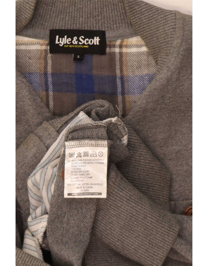 Lyle & Scott Mens Cardigan Sweater Small Grey Cotton