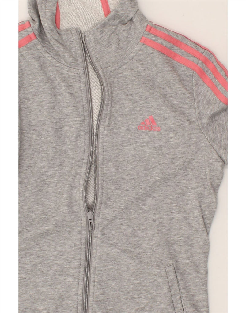 ADIDAS Girls Zip Hoodie Sweater 10-11 Years Grey | Vintage Adidas | Thrift | Second-Hand Adidas | Used Clothing | Messina Hembry 