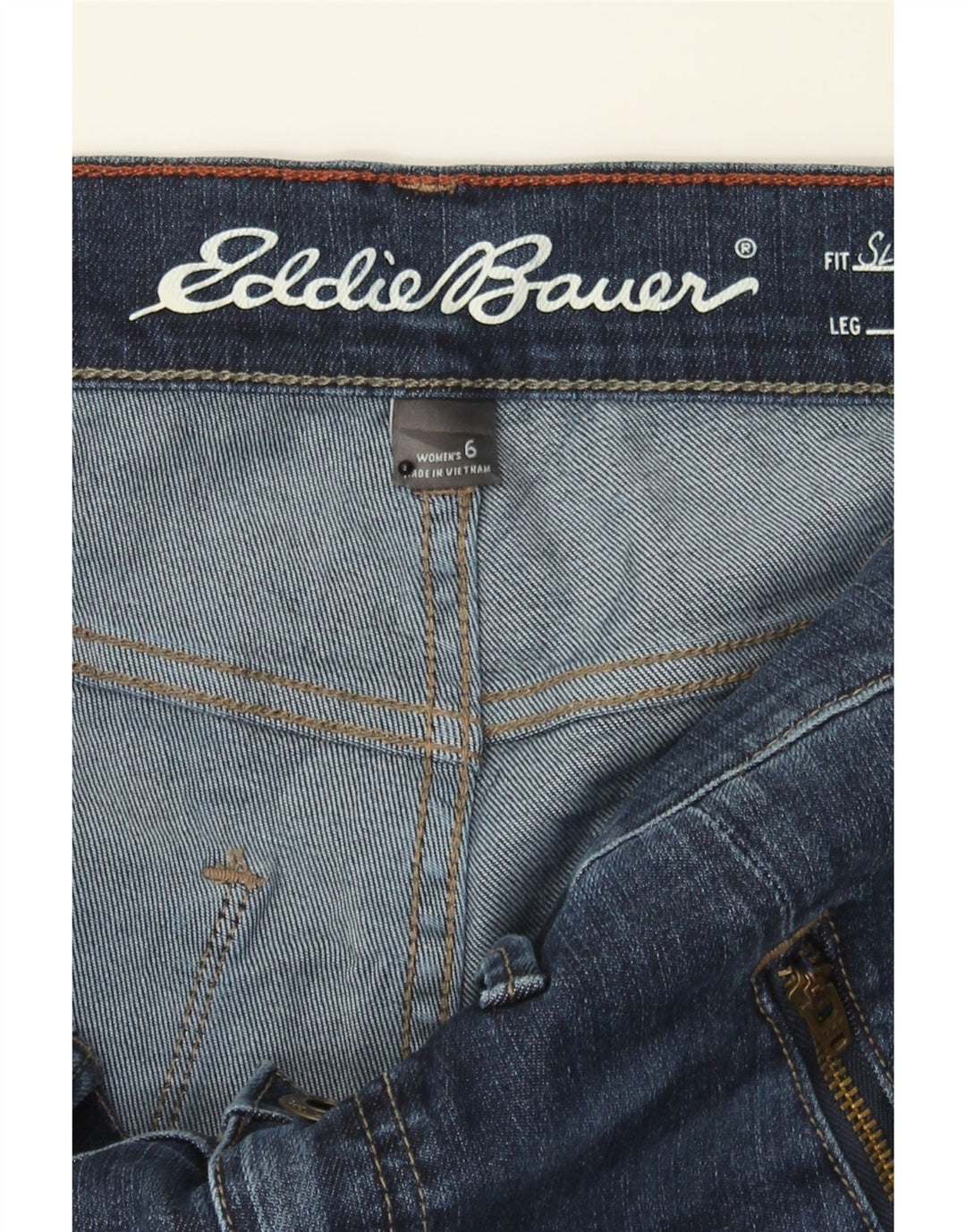 EDDIE BAUER Womens Slightly Curvy Slim Jeans US 6 Medium W28 L28 Blue Vintage Eddie Bauer and Second-Hand Eddie Bauer from Messina Hembry 
