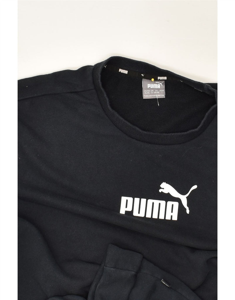 PUMA Mens Graphic Sweatshirt Jumper XL Black | Vintage Puma | Thrift | Second-Hand Puma | Used Clothing | Messina Hembry 