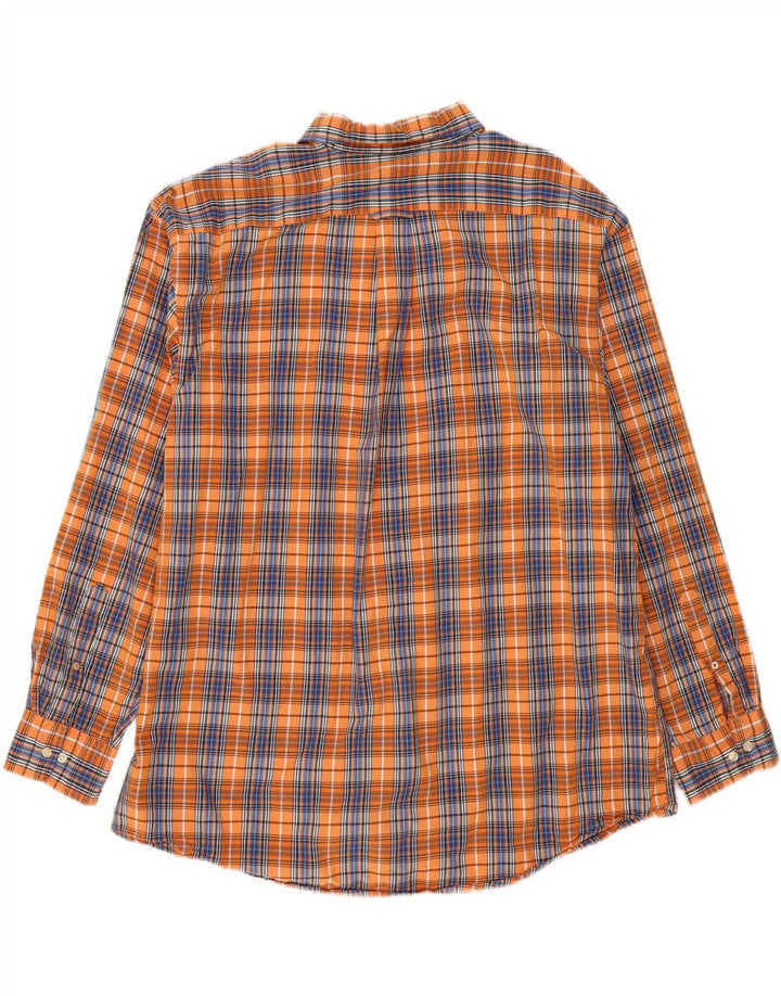 IZOD Mens Big & Tall Shirt 2XL Orange Check Cotton