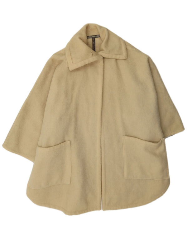 Vintage Womens Oversized Cape Coat IT 44 Medium Beige Wool