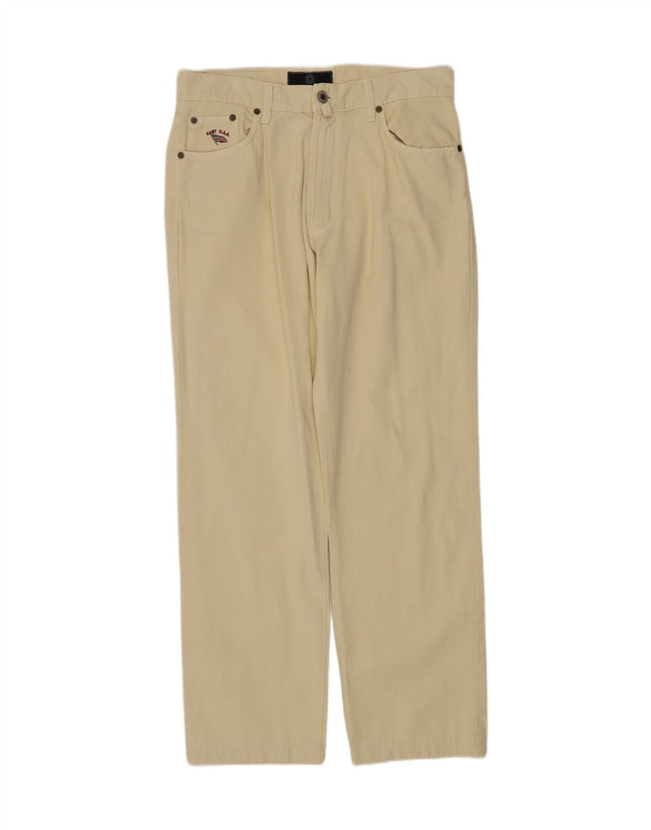 GANT Mens Straight Casual Trousers W32 L29 Yellow Cotton