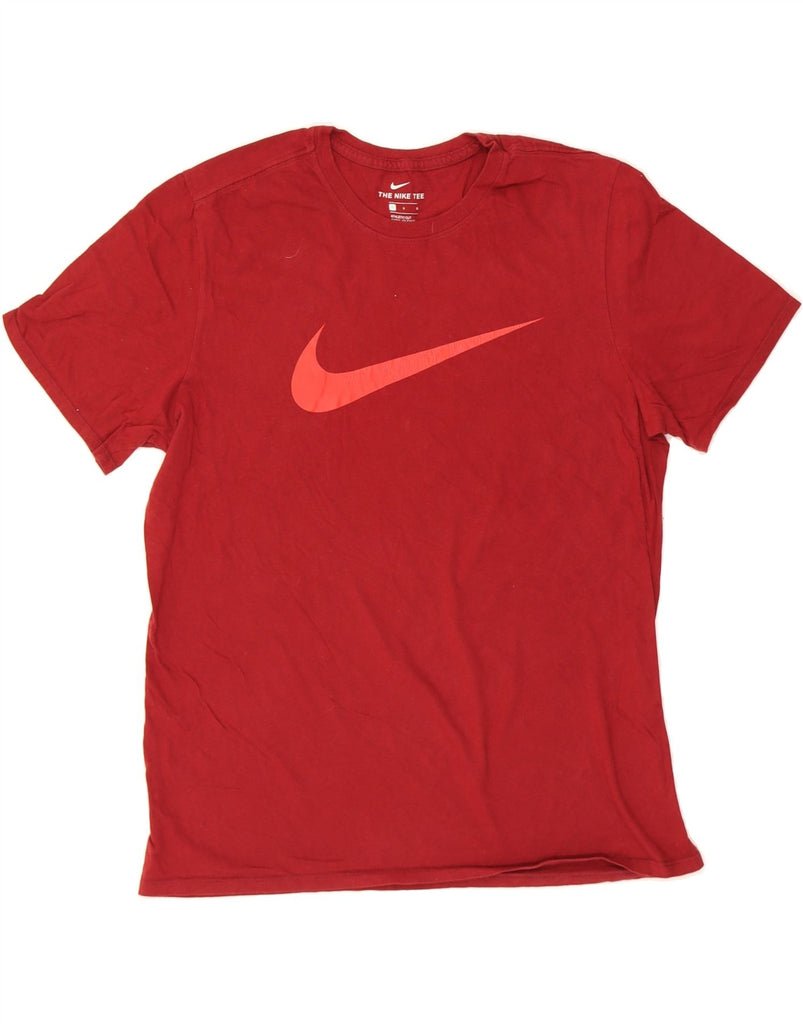 NIKE Mens Athletic Cut Graphic T-Shirt Top Large Red Cotton Vintage Nike and Second-Hand Nike from Messina Hembry 