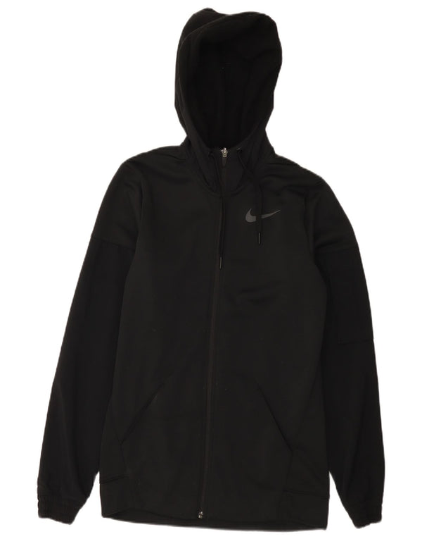 Nike Mens Dri Fit Zip Hoodie Sweater Small Black Polyester