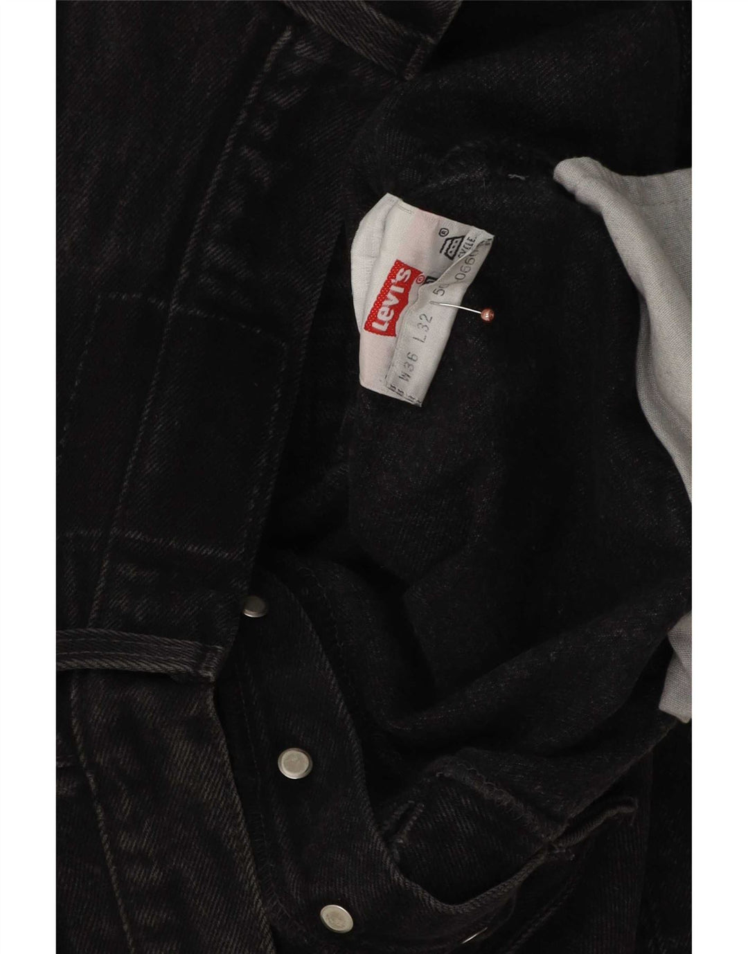 Levi's Mens Straight Jeans W36 L32 Black Cotton
