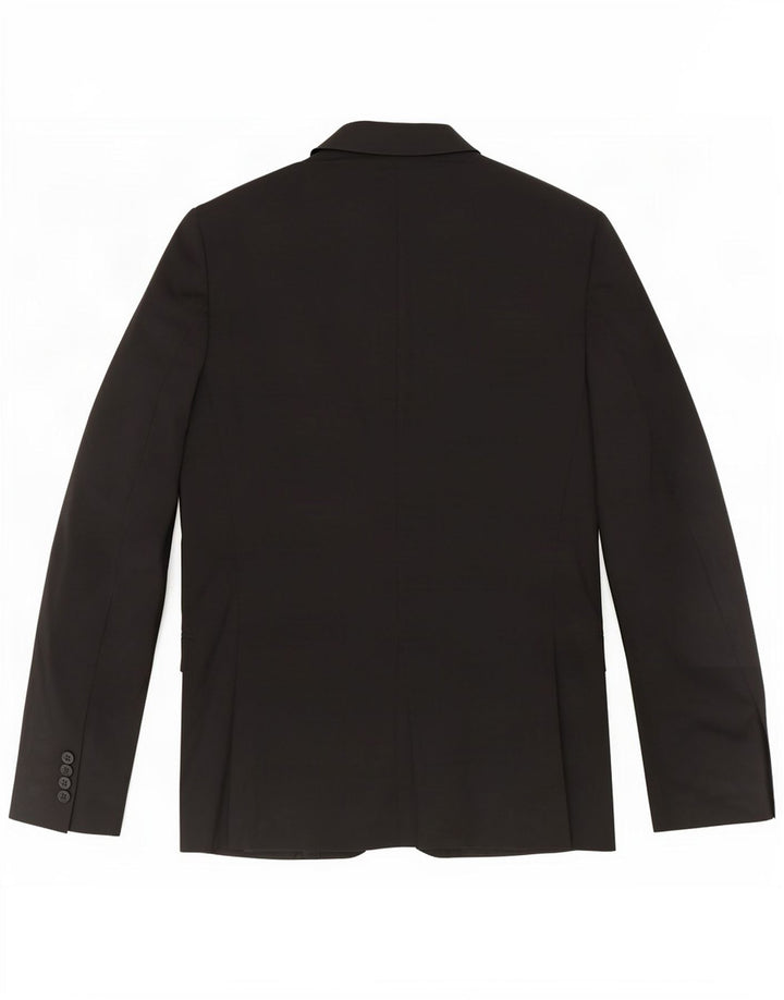 Massimo Dutti Mens 2 Button Blazer Jacket EU 48 Medium Black Wool