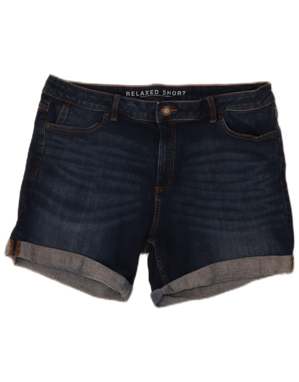 Marks & Spencer Womens Relaxed Fit Denim Shorts UK 18 XL W38 Navy Blue
