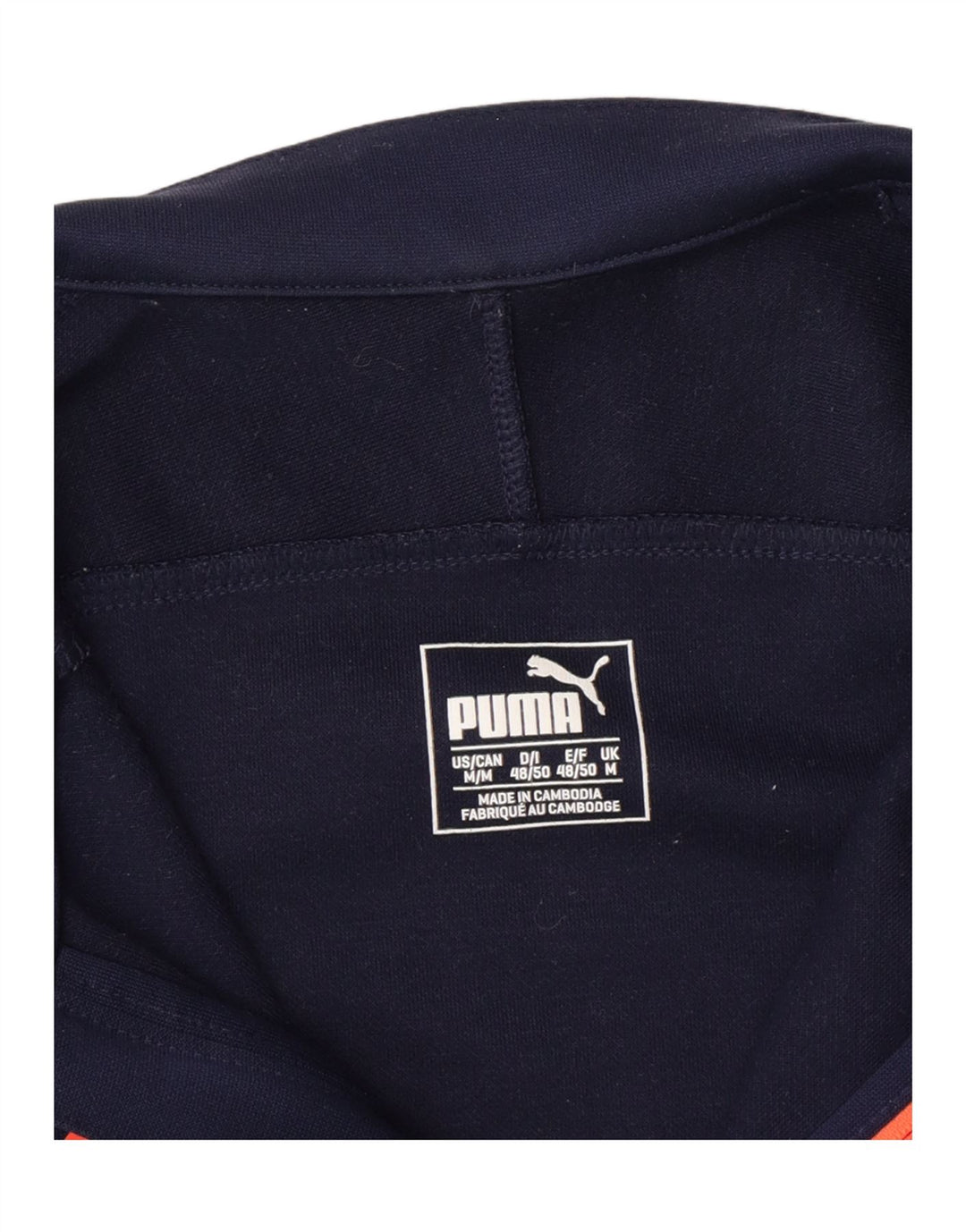 PUMA Mens Zip Neck Pullover Tracksuit Top Medium Navy Blue Polyester Vintage Puma and Second-Hand Puma from Messina Hembry 